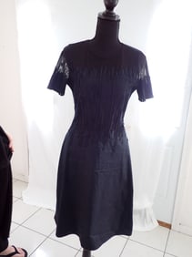 Eli Tahari Navy Dress Size USA 2