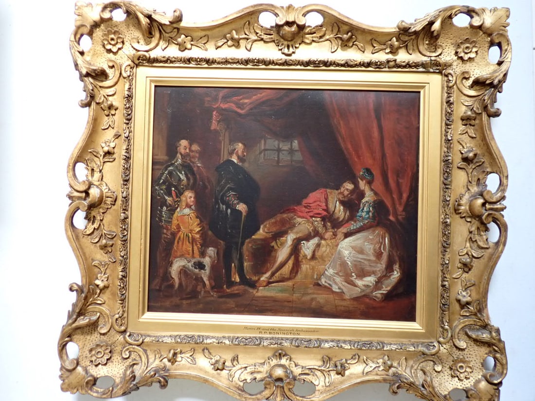 RP Bonington Henri IV and the Spanish Ambassador O/C Painting (1 of 8)
