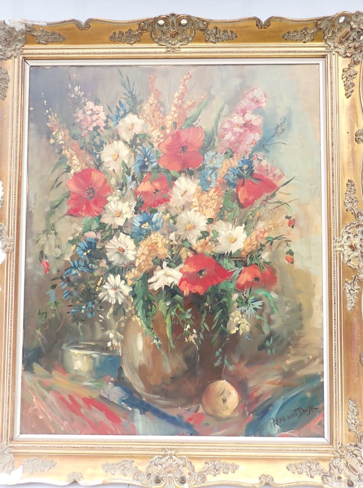 Peter Van Delft Floral Still Life O/C Painting (1 of 10)