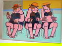 Oil Painting on Board Artist Brooks Kelly, Painting Flamingo Beach