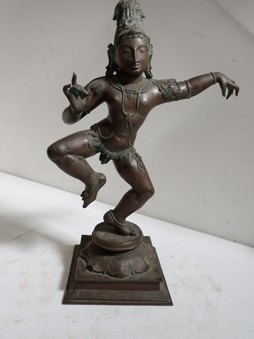 Dancing Krishna Bronze Patinated Metal Figure (1 of 12)