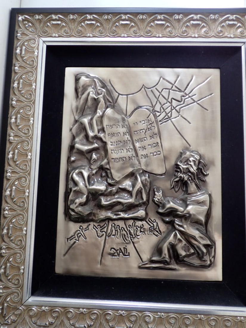 Salvador Dali Bas-Relief (Platinum plated) 55/75 The Ten Commandments 1980 (1 of 20)