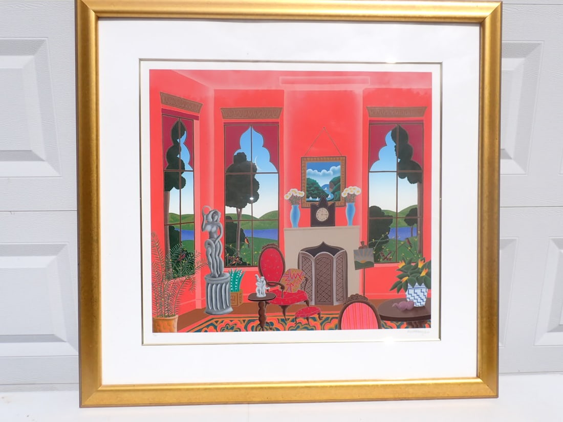 Thomas McKnight--Hudson Valley 21/175 Limited Ed. Print: Frame 40" x 42". Art 27 1/2 x 29 1/2" Condition has some small imperfections under glass. Over all good condition