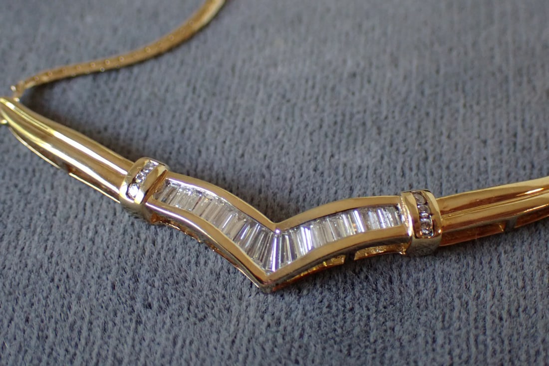 14K & Diamond Baguettes Necklace - 1/2 CT (1 of 11)
