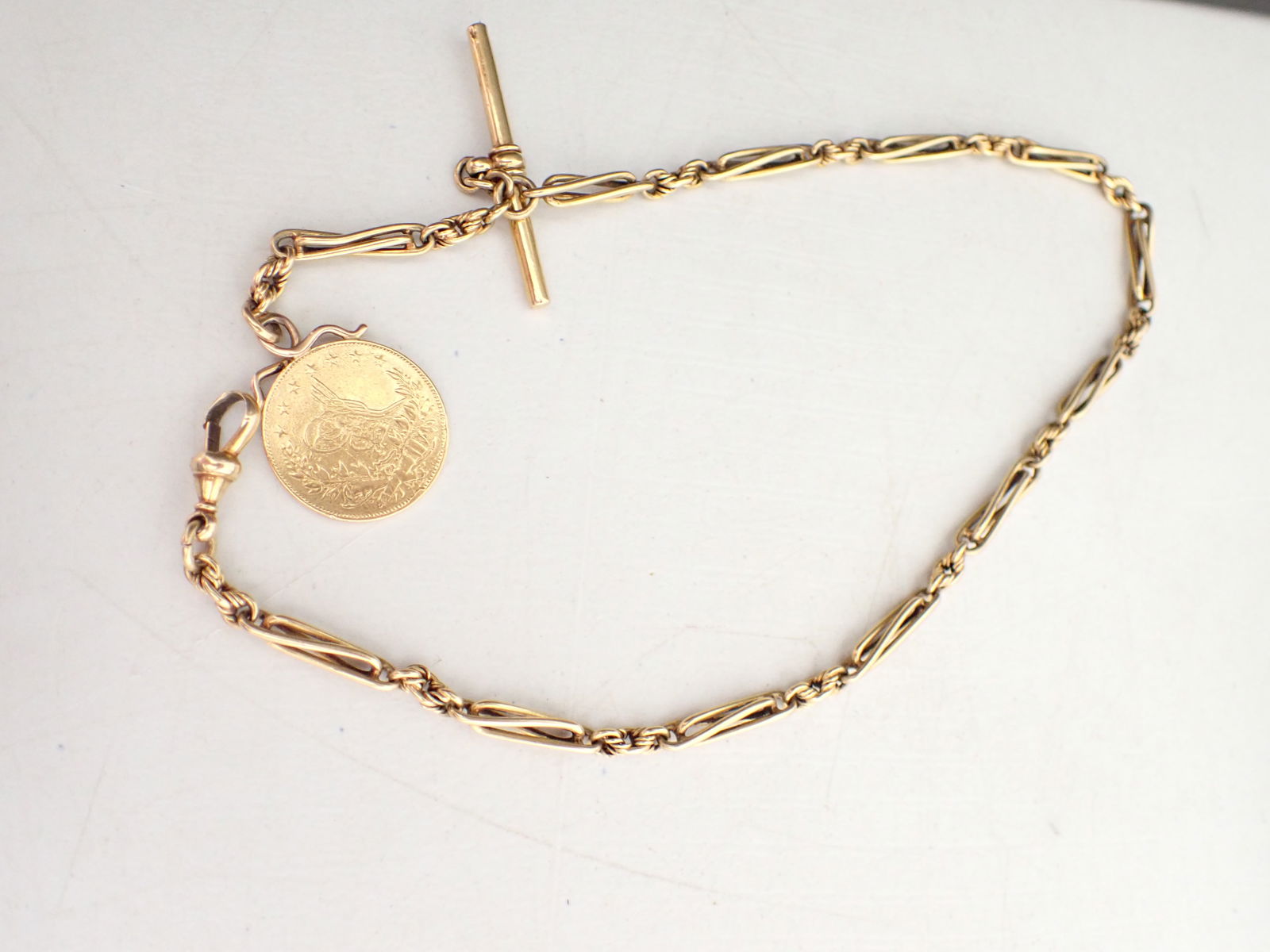 22K Ottoman Empire Gold Coin on 14K Chain and Watch Fob (1 of 5)