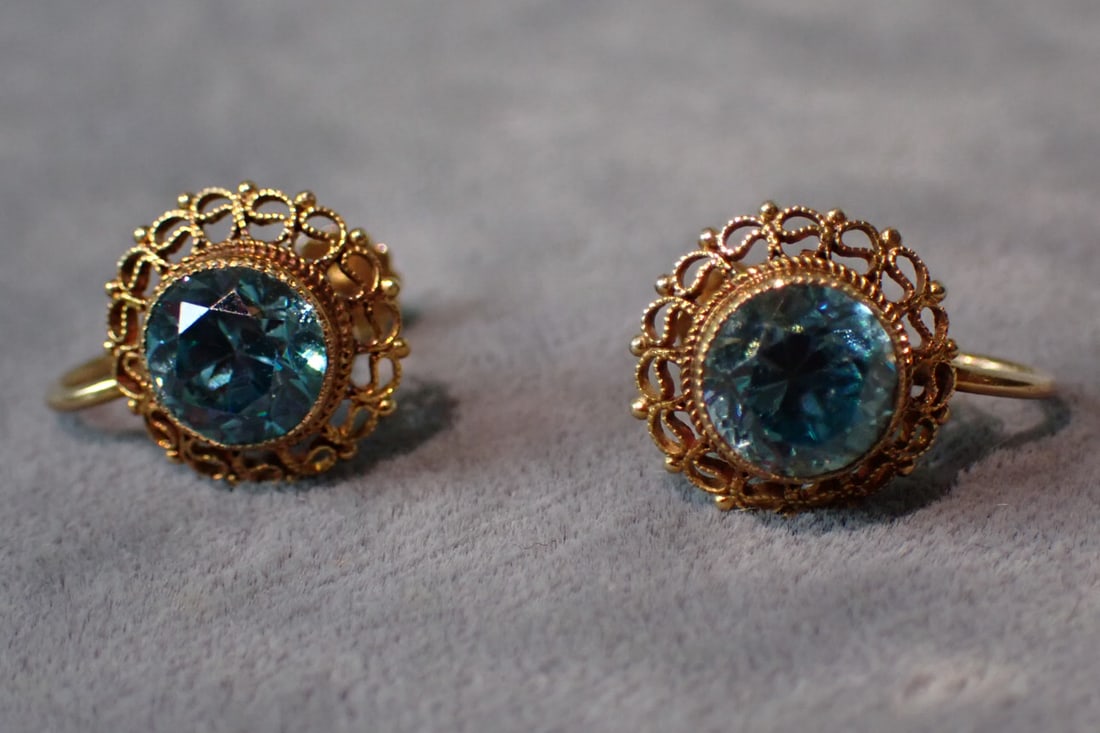 14K & Earrings - Blue Stones (1 of 9)