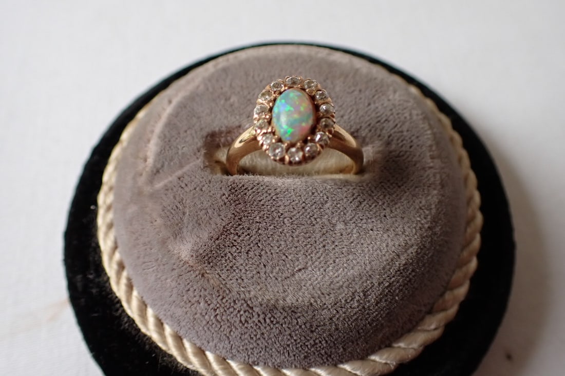 14K Opal & Diamond Ring - Diamonds 1/2 CT TW (1 of 6)