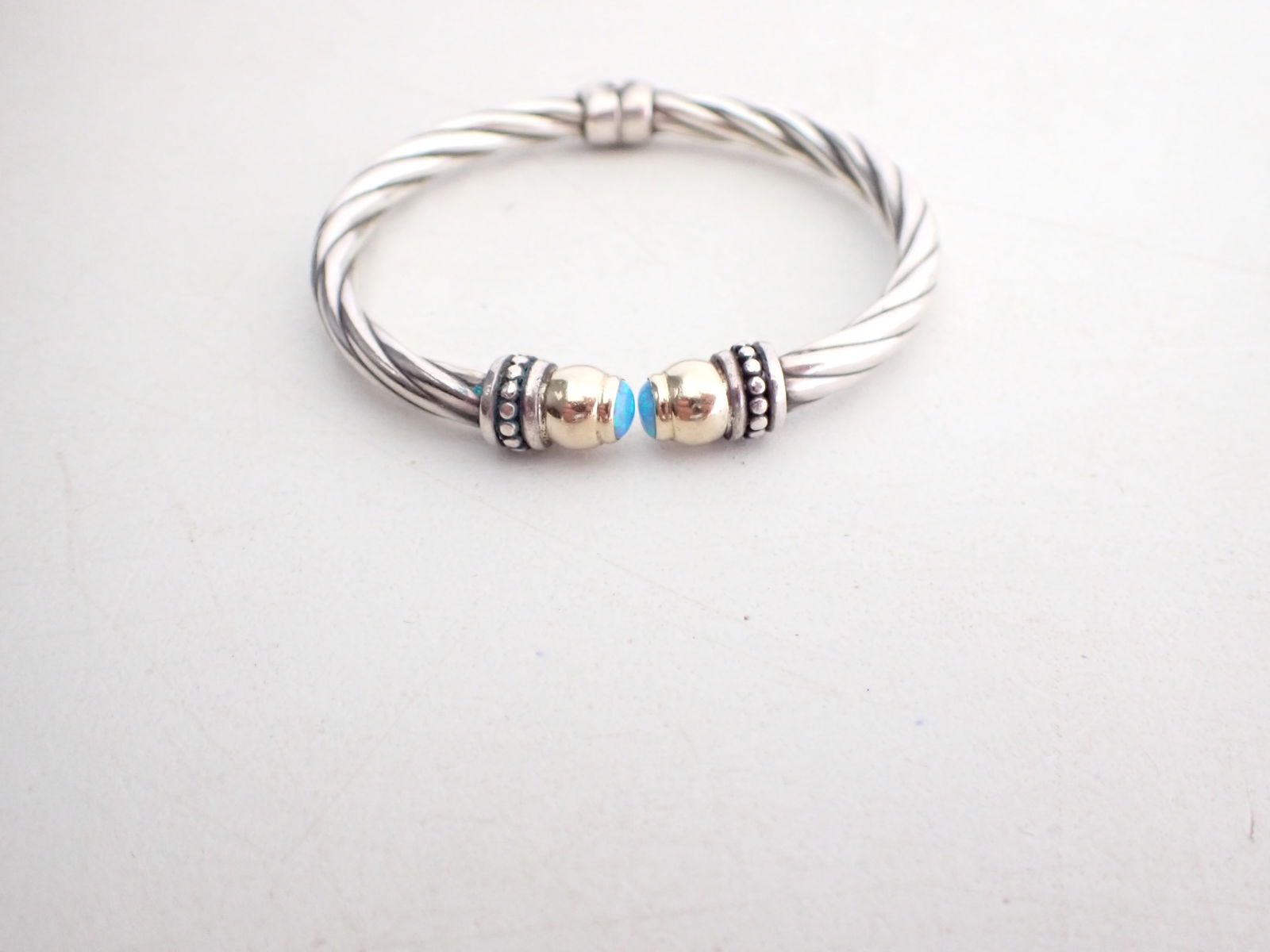 Sterling Silver Cuff Bracelet with 14K Accents (1 of 5)