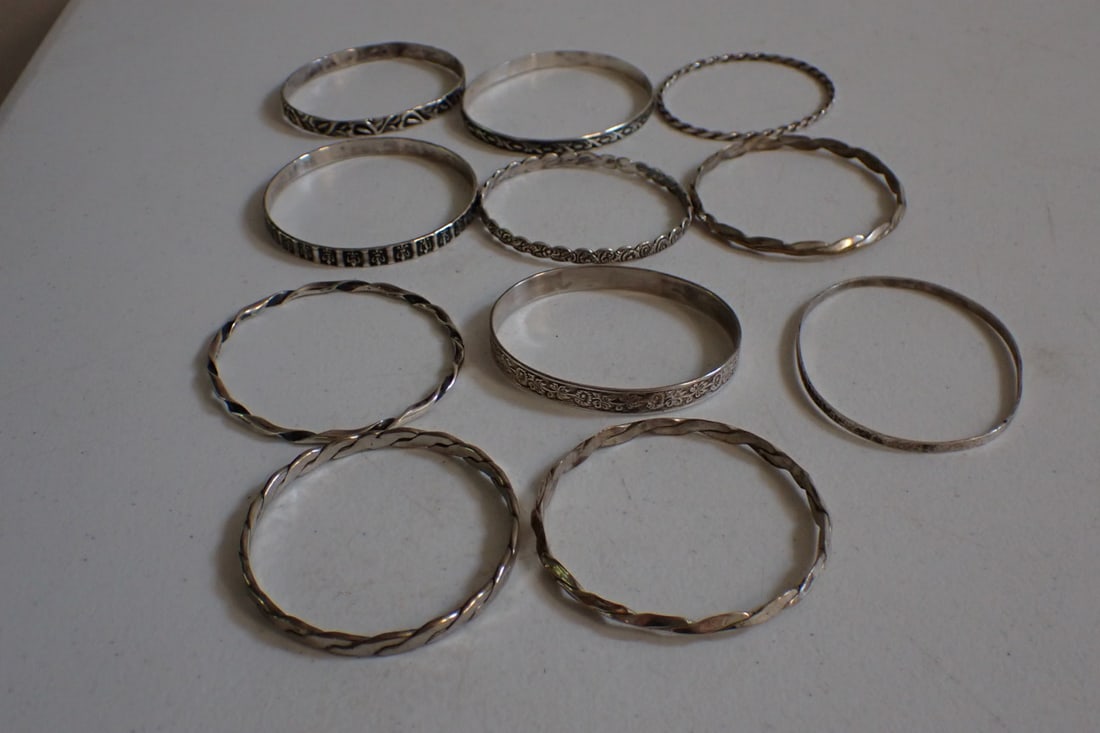 (11) Sterling & 925 Bangle Bracelets (1 of 13)