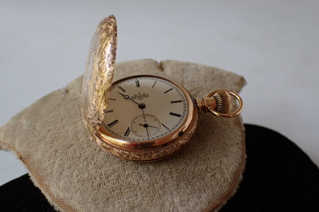 Elgin 14K Ornate Women's Pocket Watch (missing Crystal) Working Condition (1 of 13)