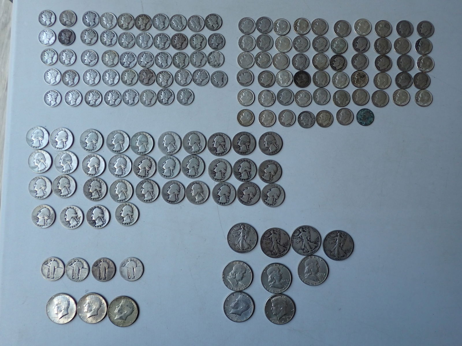 Silver Half Dollars, Silver Quarters, and Dimes (1 of 12)