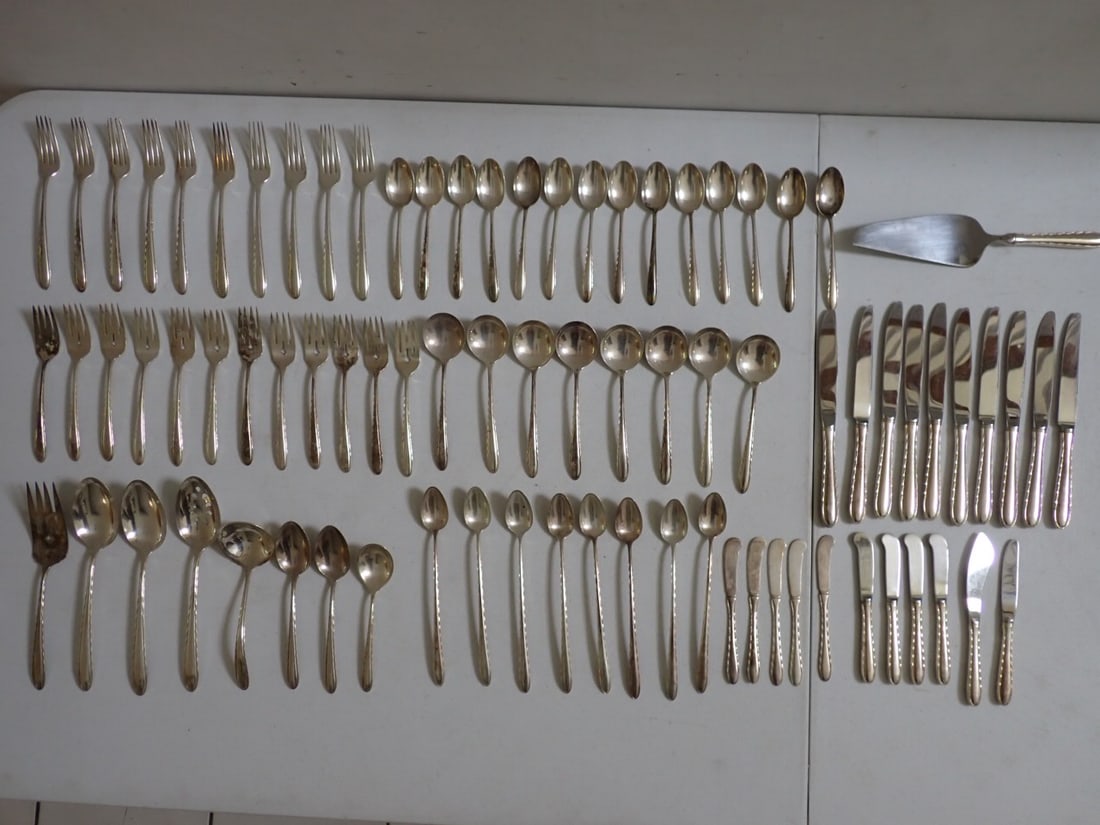 Towle Silver Flutes Sterling Flatware Set (1 of 16)