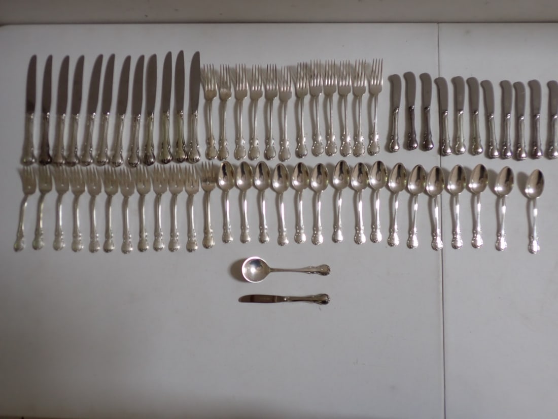 Sterling Silver Towle Flatware set Marked French Provincial Monogrammed (1 of 14)