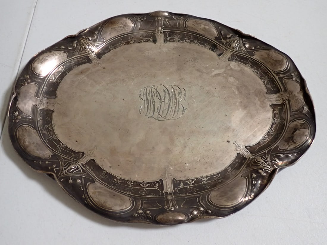 Sterling Silver Large Ornate Platter (1 of 8)