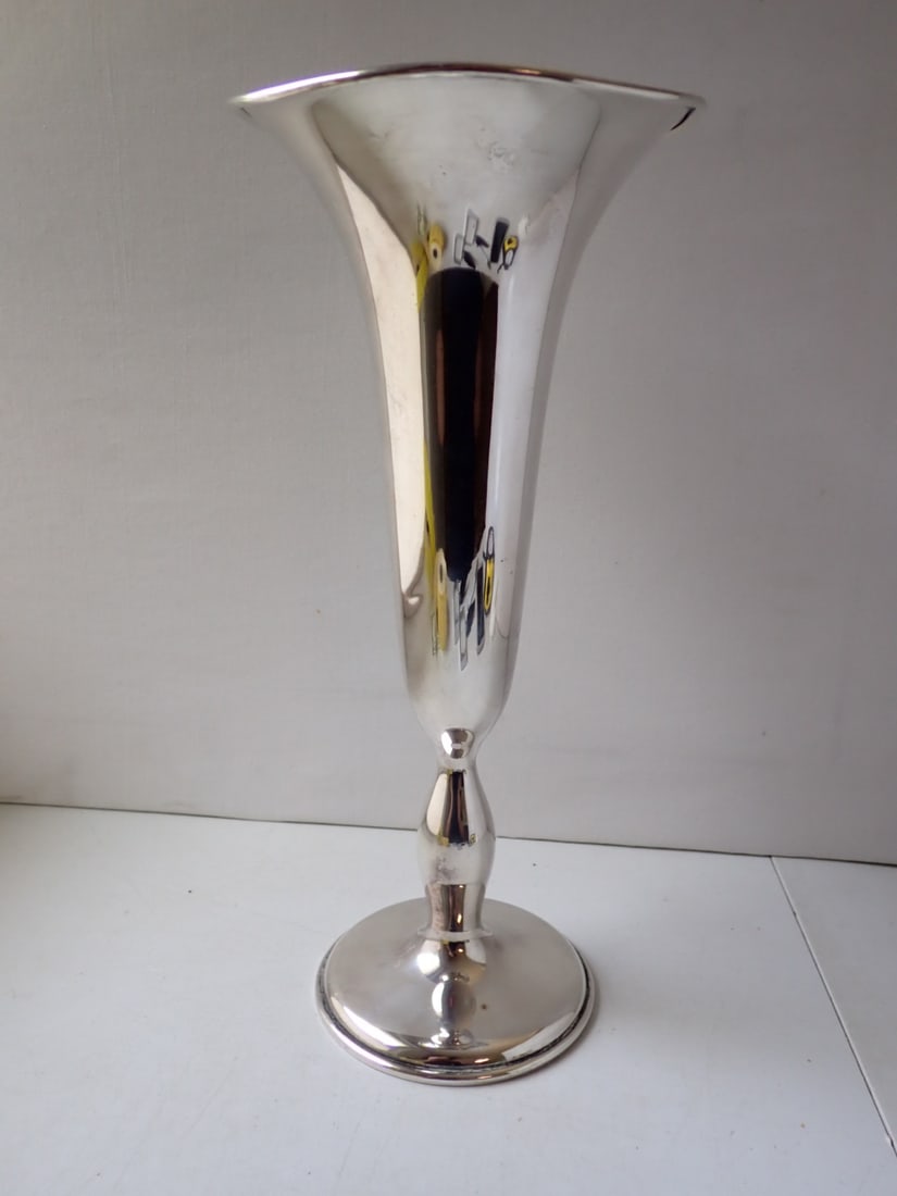 Sterling Silver Trumpet Vase 12" Tall (1 of 8)