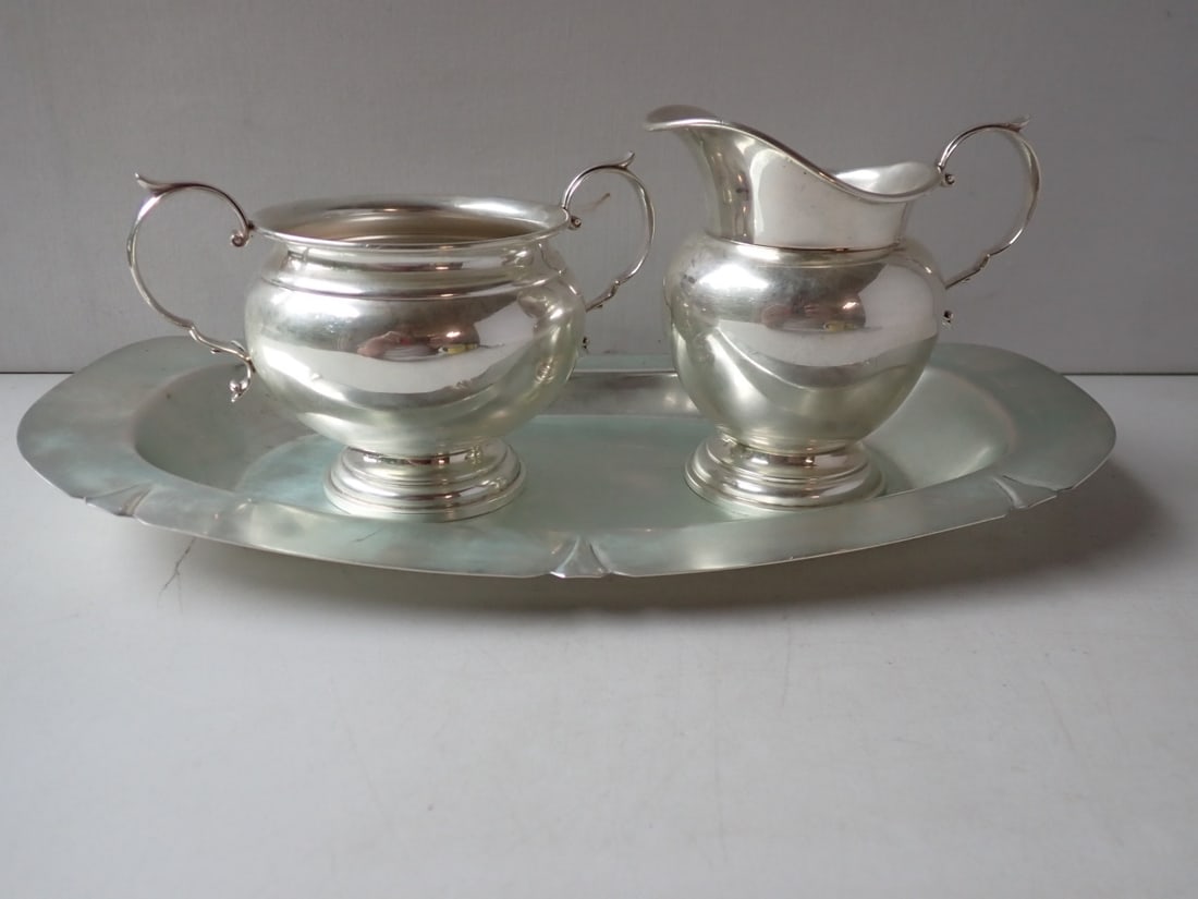 Gorham Creamer and Sugar and other Sterling Tray (1 of 10)