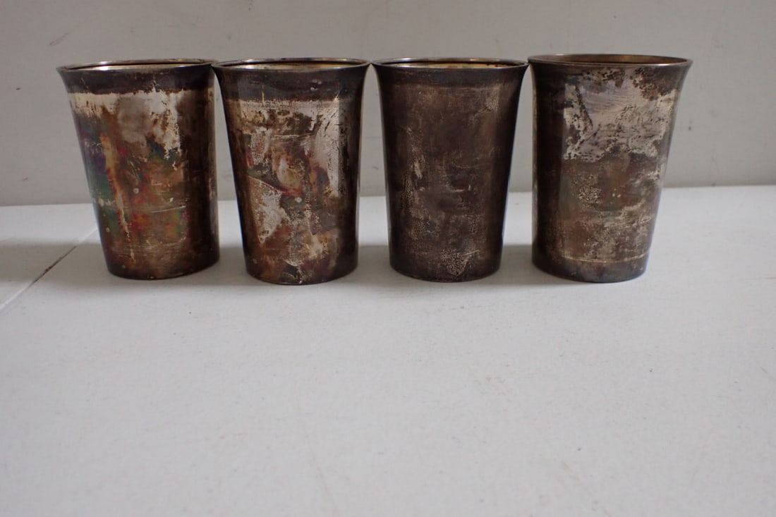 (4) Sterling Silver Drinking Glasses (1 of 6)