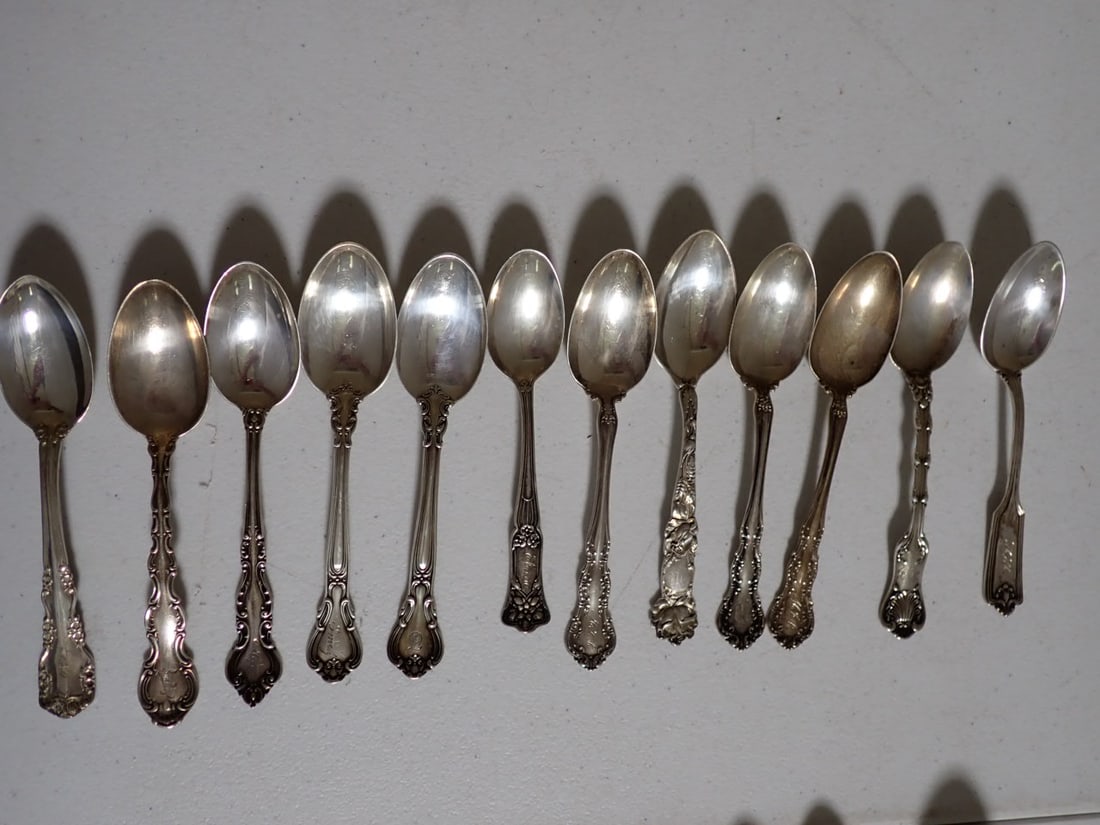 (12) Sterling Silver Teaspoons (1 of 8)