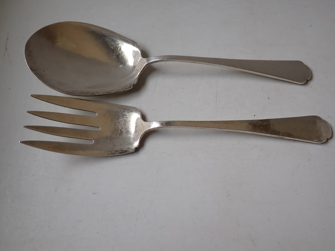 Sterling Silver Serving Spoon and Fork (1 of 8)