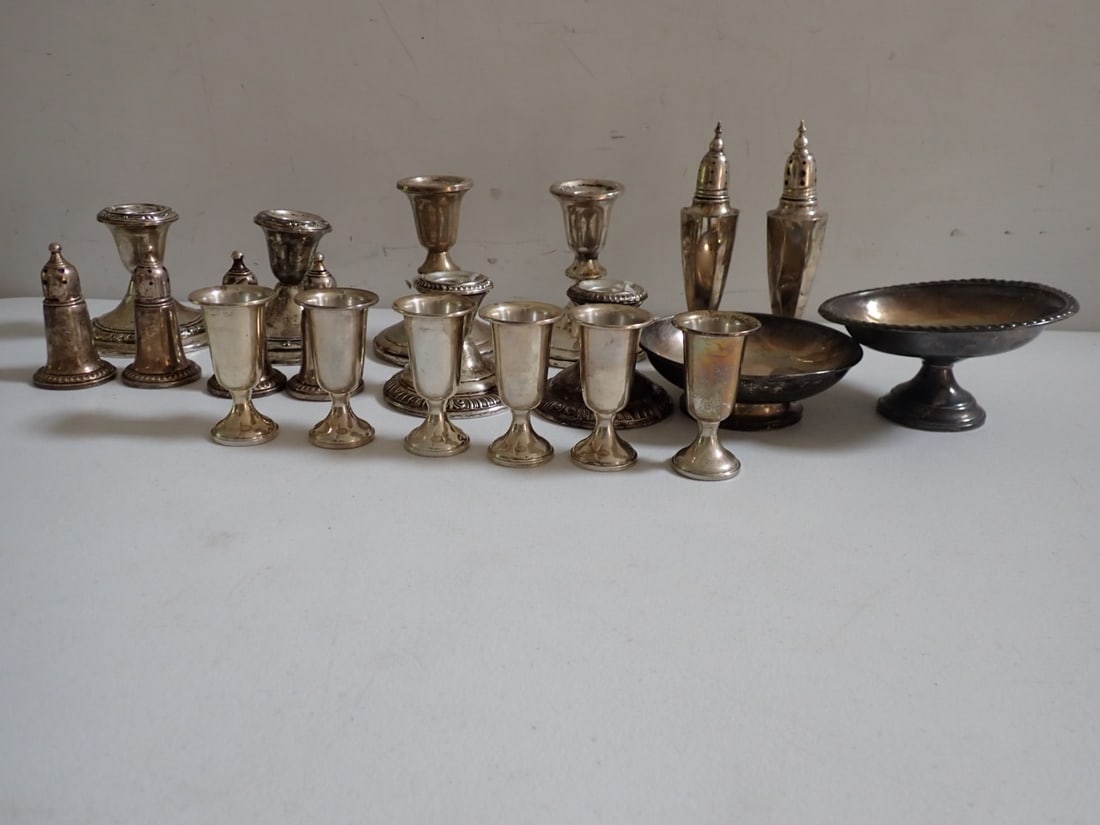 Weighted Sterling Silver Bowls, Cordials, Candlesticks and Shakers (1 of 11)