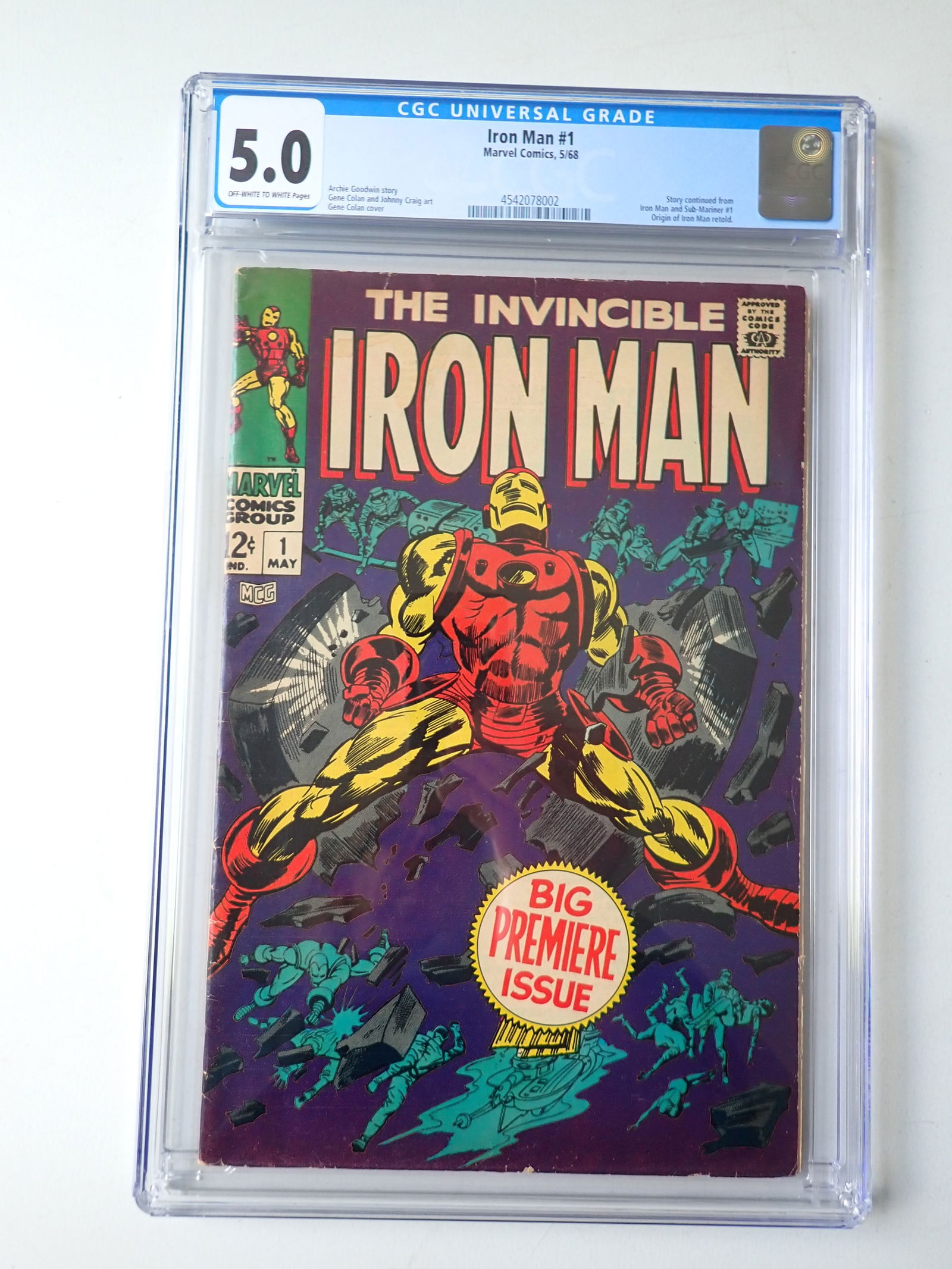 Invincible Iron Man 1 May 1968 Marvel Comics CGC 5.0 (1 of 3)