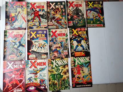X-Men 1967, 1968, and 1969 Issues 32-39, 41, 49, 50, and 52: Marvel Comics. Has # 35 Key Issue with Spider-Man appearance Have some wear.