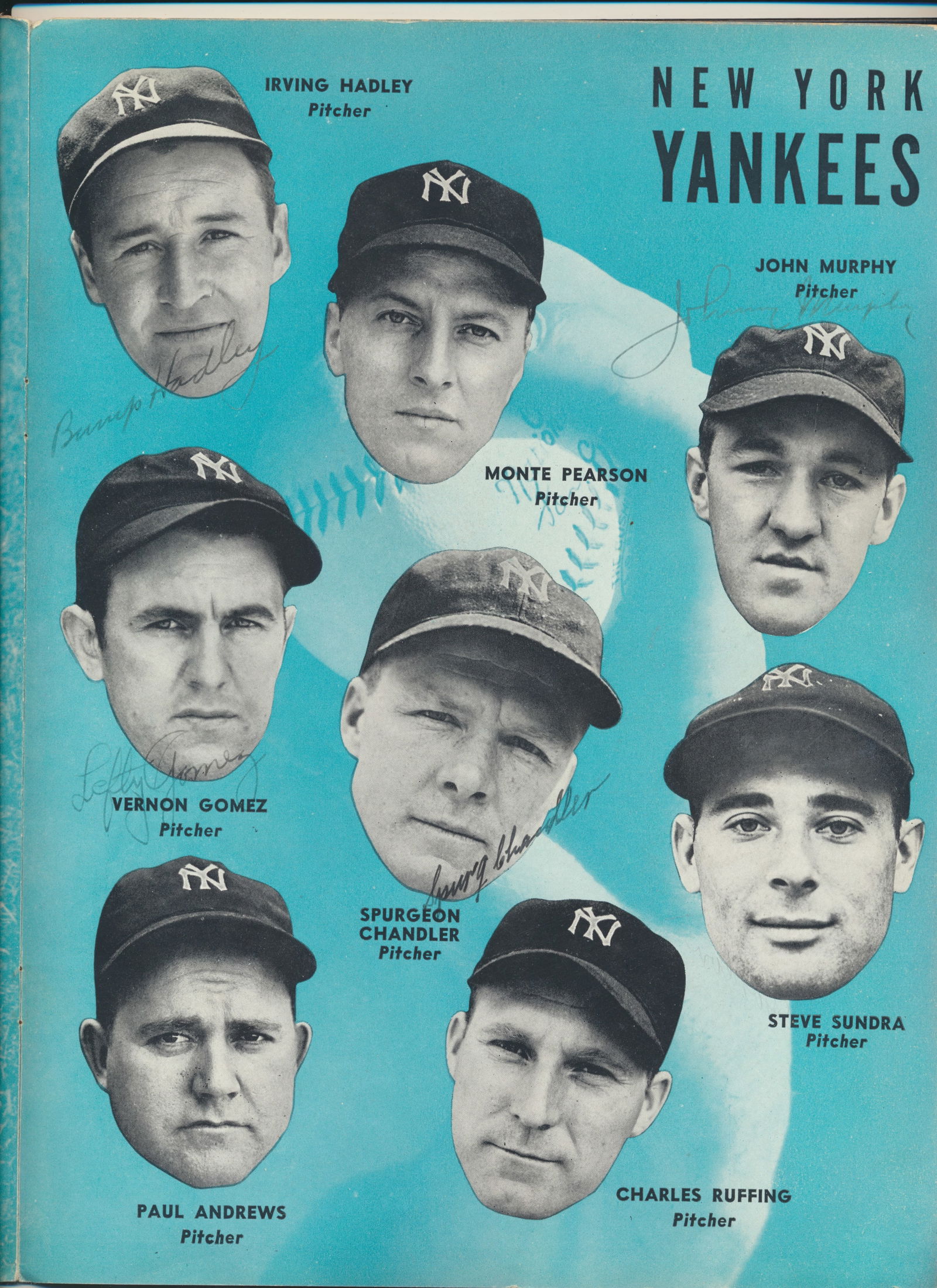 1938 Chicago Cubs vs New York Yankees Signed Program JSA Cert. (1 of 8)