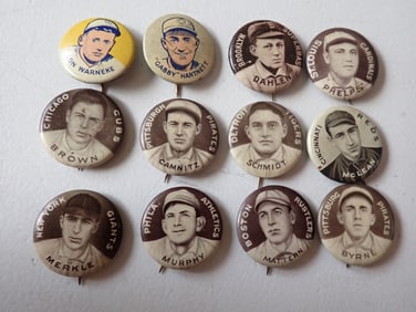 Sweet Caporal Baseball & Cracker Jack Baseball Pinbacks HOF