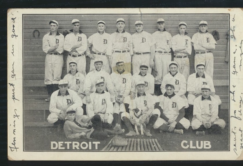1907 Detroit Tigers HM Taylor Postcard with Young Ty Cobb (1 of 2)