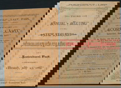 Worcester and Gardner, Mass 1800s Track Meet Programs & Scorecard