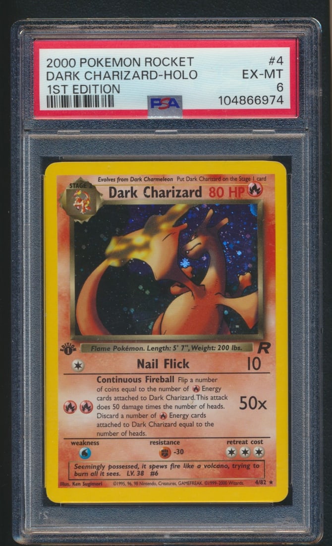 2000 Pokemon Rocket Dark Charizard Holo 1st Edition PSA 6 (1 of 1)