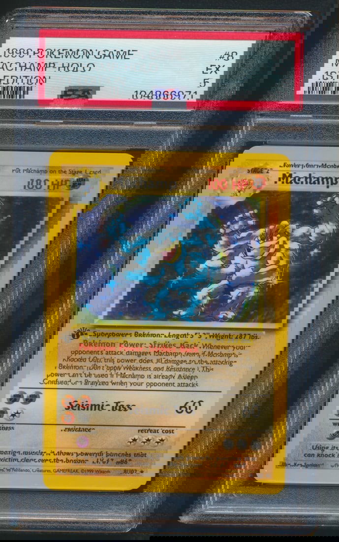 1999 Pokemon Game Machamp Holo 1st Edition PSA 5 (1 of 2)