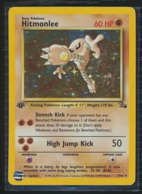1999 Pokemon Fossil Hitmonlee - Holo First Edition # 7