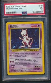 1999 Pokemon Game Mewtwo Holo PSA Grade 5 #10