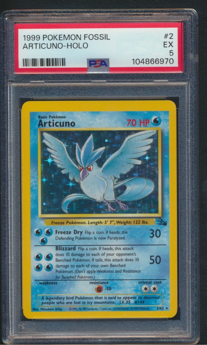 1999 Pokemon Fossil Articuno Holo PSA Grade 5 #2 Ex: Hologram 2/62
