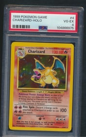 1999 Pokemon Game Charizard Holo PSA 4 VG-EX