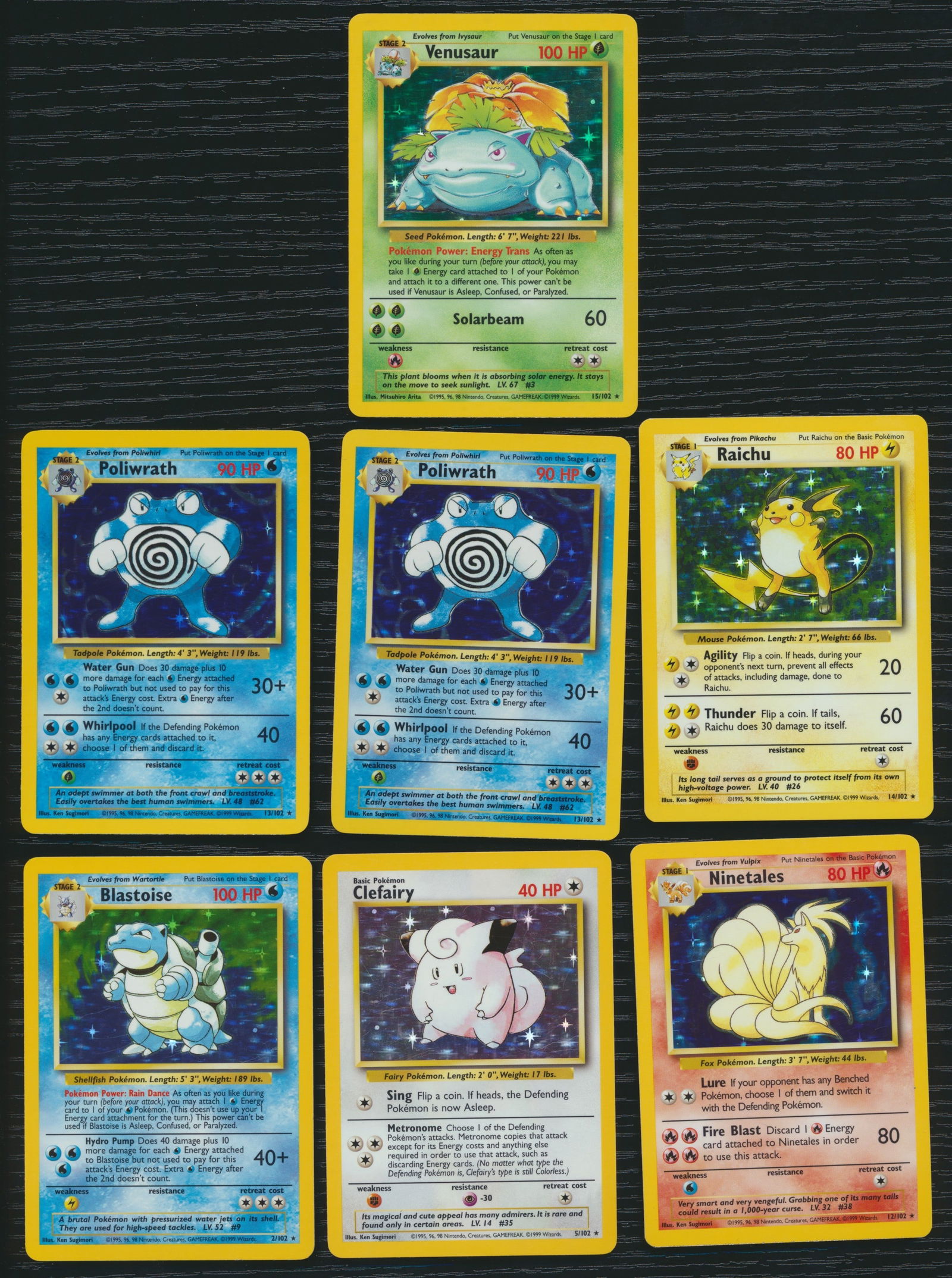 1999 Pokemon Base Set Holos 2, 5, 12, (2) 13, 14, 15 (1 of 2)