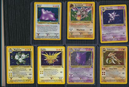 1999 Pokemon Fossil Holos 1, 3, 5, 6, 9, 11, 15