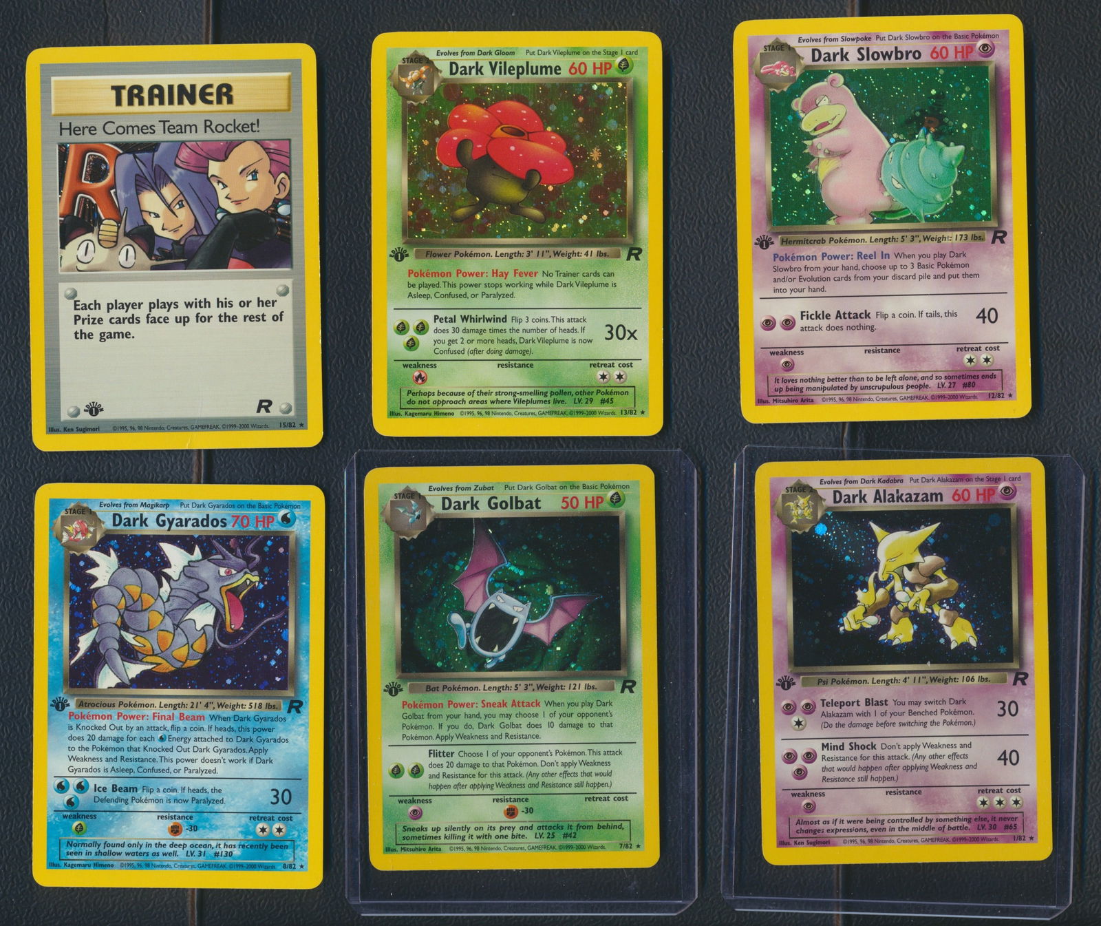 2000 Pokemon Team Rocket 1st Edition Holos 6 cards (1 of 2)