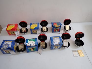 7 Pokemon 1999 Burger King Nintendo 23K Gold Sealed