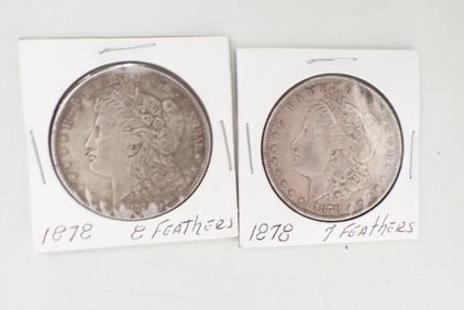 1878 Tail Feathers & 1878 8 Tail Feathers Morgan Silver