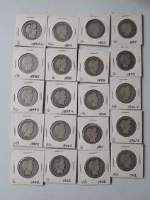 1895- S, 1901-S, and other Barber Half Dollar coins (20 total)