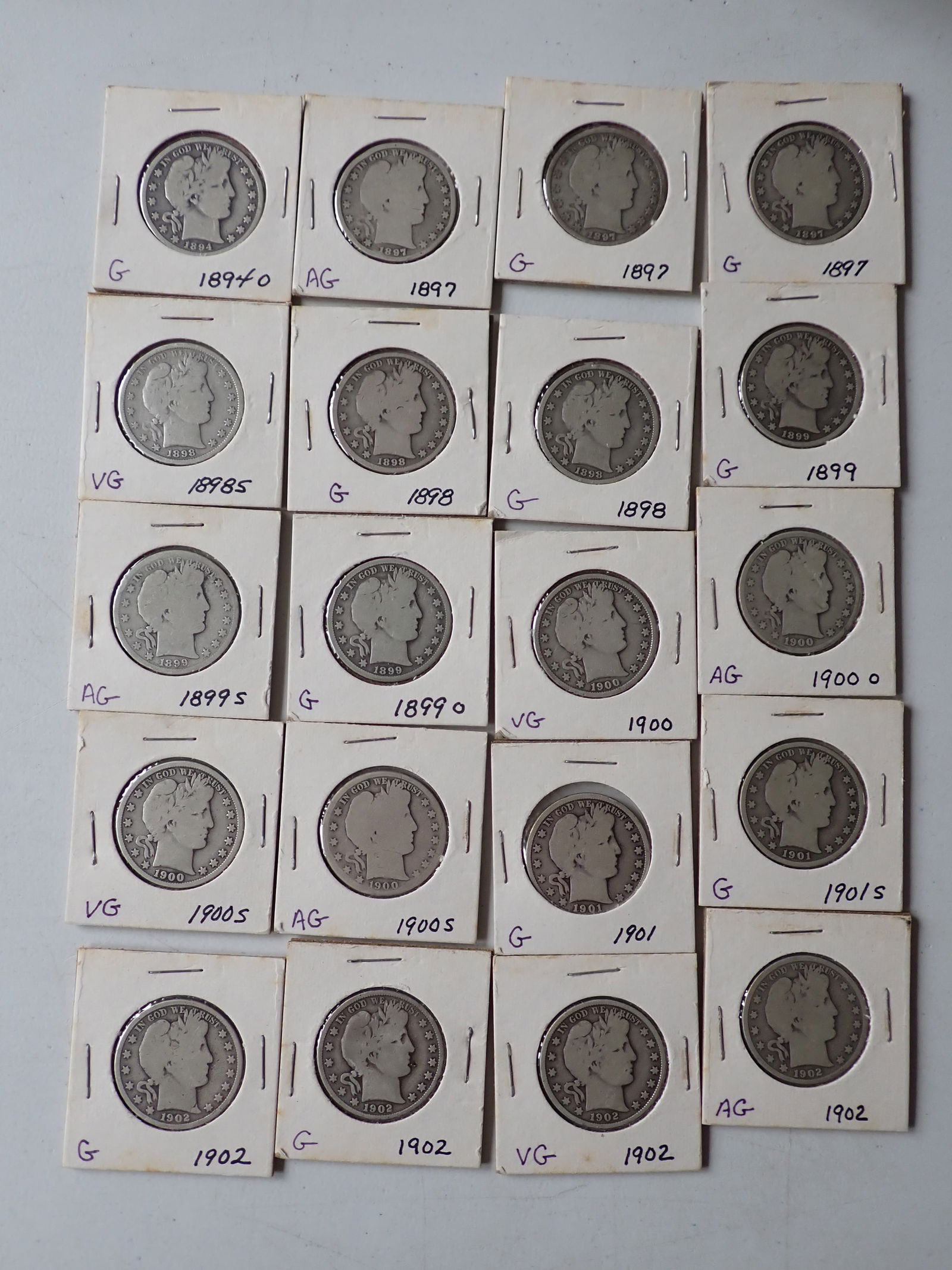 1895- S, 1901-S, and other Barber Half Dollar coins (20 total) (1 of 13)