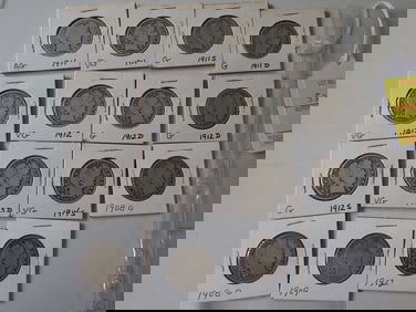 1911-D, 1913-D, 1914-S and other Barber Half Dollars (15 total)