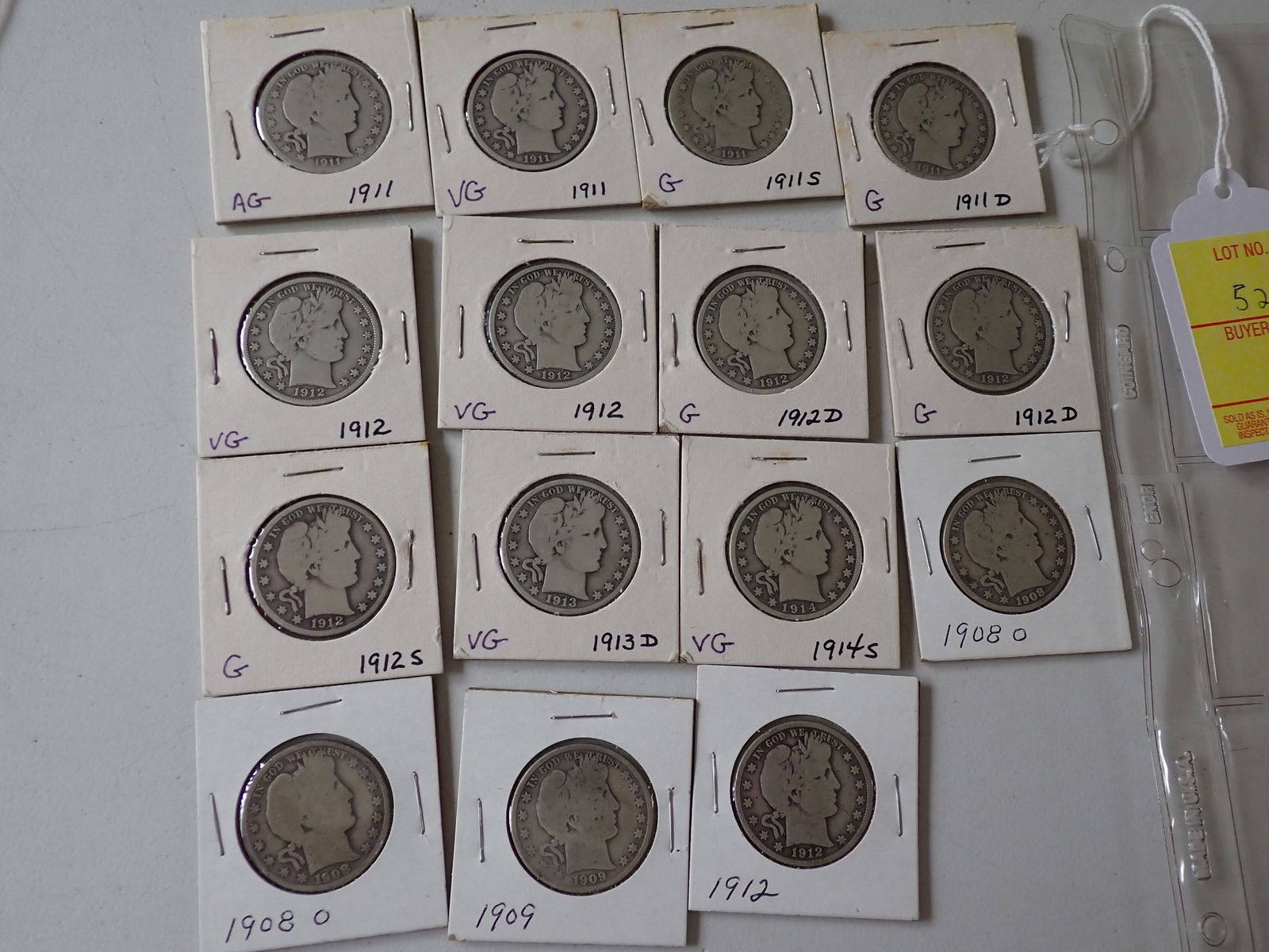 1911-D, 1913-D, 1914-S and other Barber Half Dollars (15 total) (1 of 5)