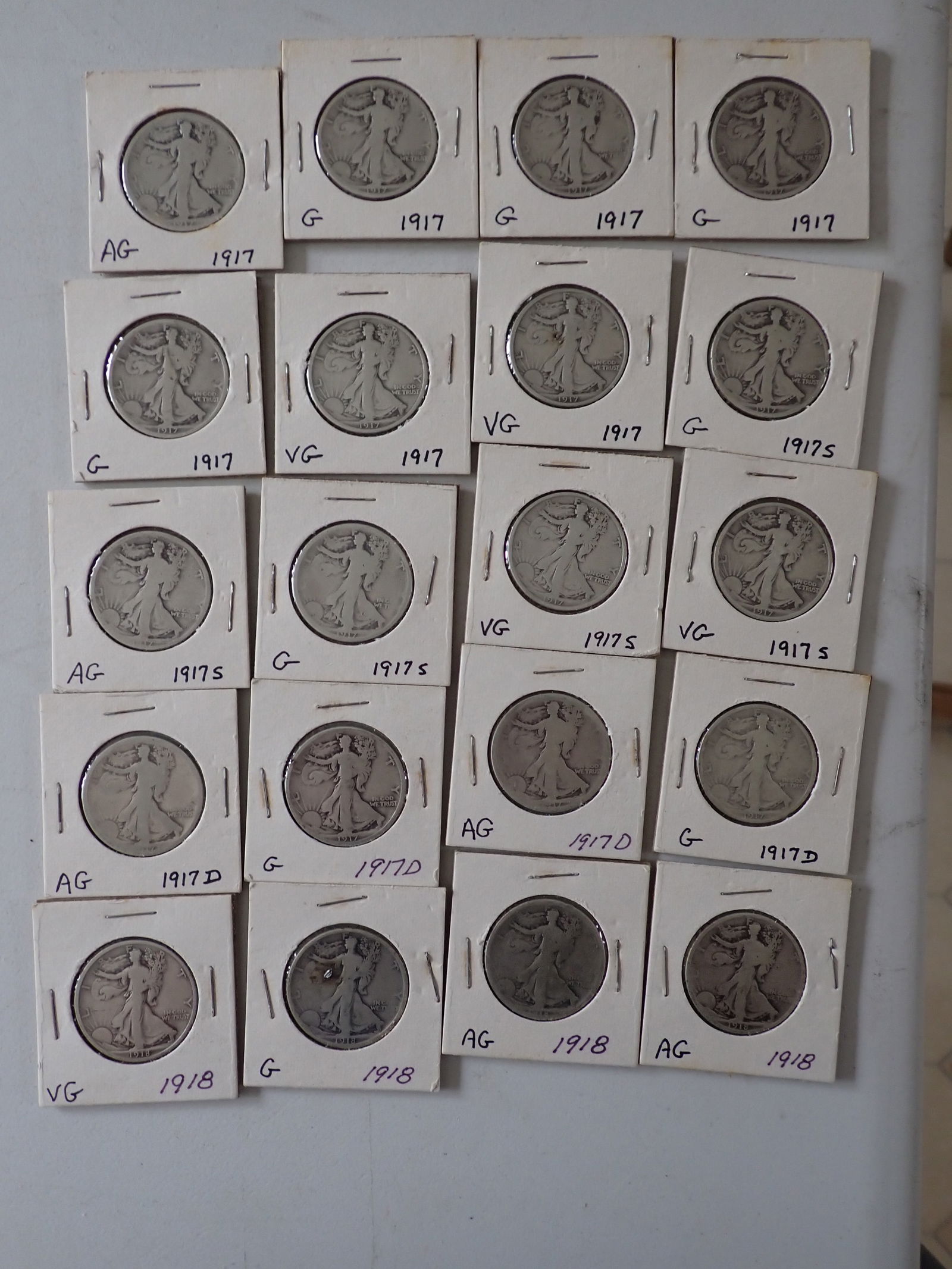 (20) 1917 and 1918 Walking Liberty Half Dollars (1 of 12)