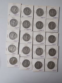 1923-S and other Walking Liberty Halves 1920-1934 (20 coins)
