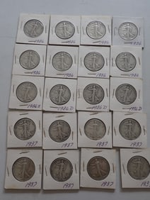 1936 and 1937 Walking Liberty Halves (20 coins)
