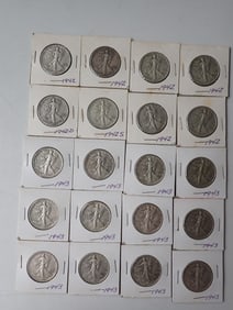 1941 and 1942 Walking Liberty Halves (some better condition) (20 coins)