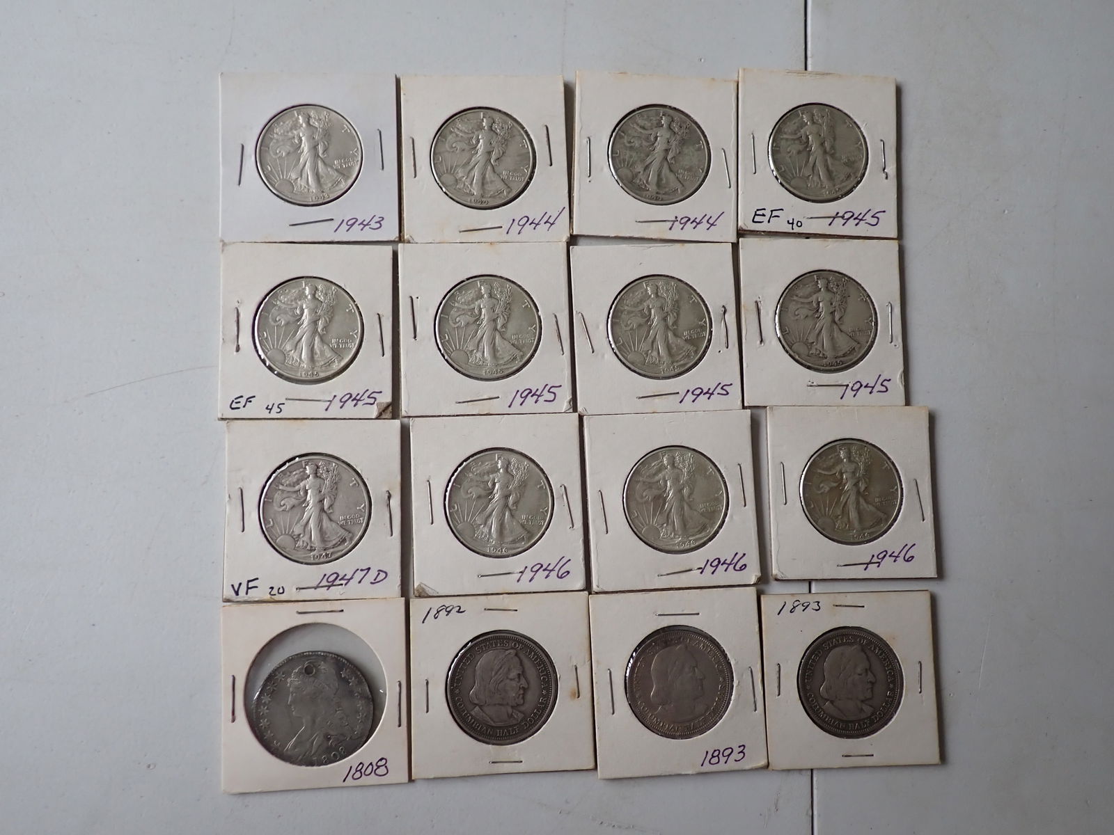 1808 Capped Bust, Columbian Expo & Walking Liberty Halves (16 coins) (1 of 17)